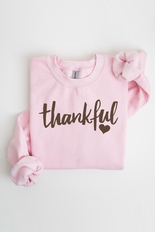 Thankful Heart Graphic Fleece Sweatshirt