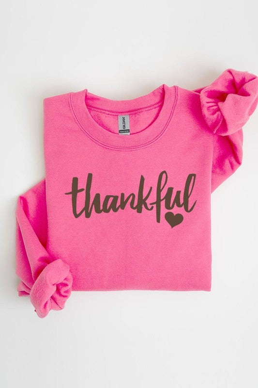 Thankful Heart Graphic Fleece Sweatshirt