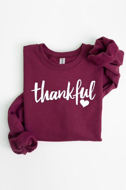 Thankful Heart Graphic Fleece Sweatshirt