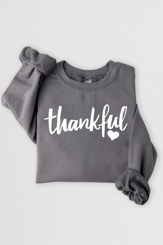 Thankful Heart Graphic Fleece Sweatshirt