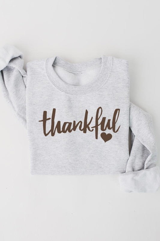 Thankful Heart Graphic Fleece Sweatshirt