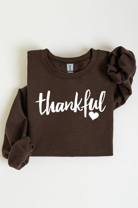 Thankful Heart Graphic Fleece Sweatshirt