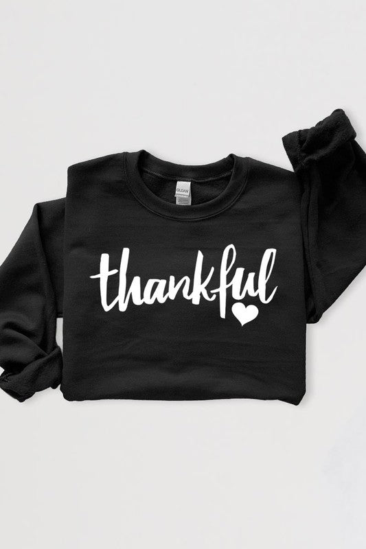 Thankful Heart Graphic Fleece Sweatshirt