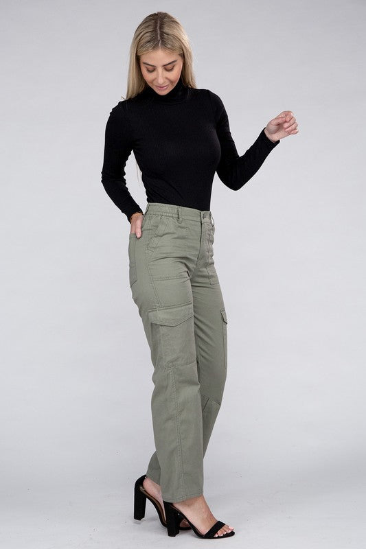 She's the Boss Everyday Wear Elastic-Waist Cargo Pants