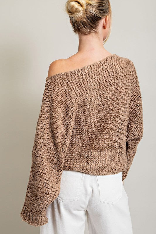 Cozy Cocoa Loose Fit Knit Top