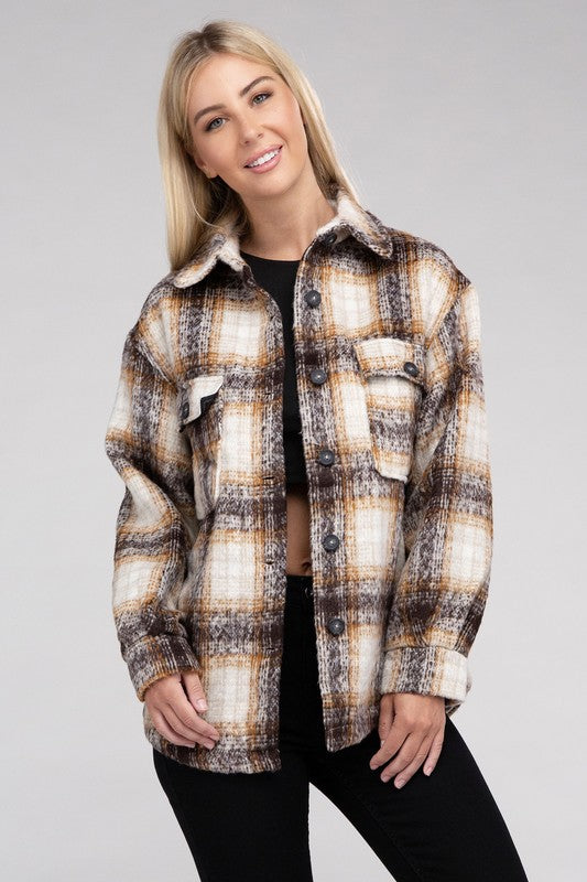 Autumn Spice Cozy Plaid Flannel Shacket