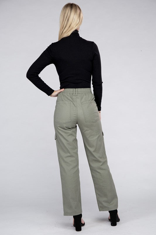 She's the Boss Everyday Wear Elastic-Waist Cargo Pants