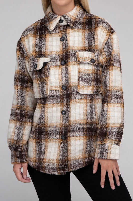 Autumn Spice Cozy Plaid Flannel Shacket