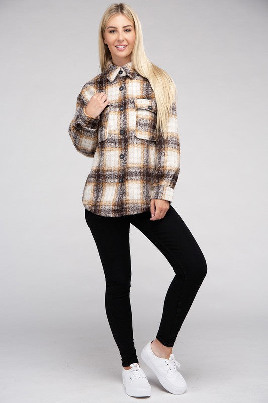 Autumn Spice Cozy Plaid Flannel Shacket