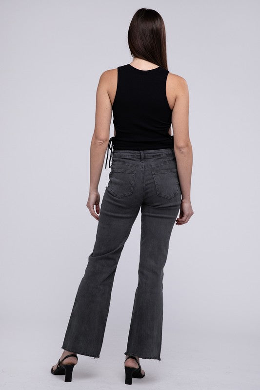 Comfy Cutie Acid Washed Frayed Cutoff Pants