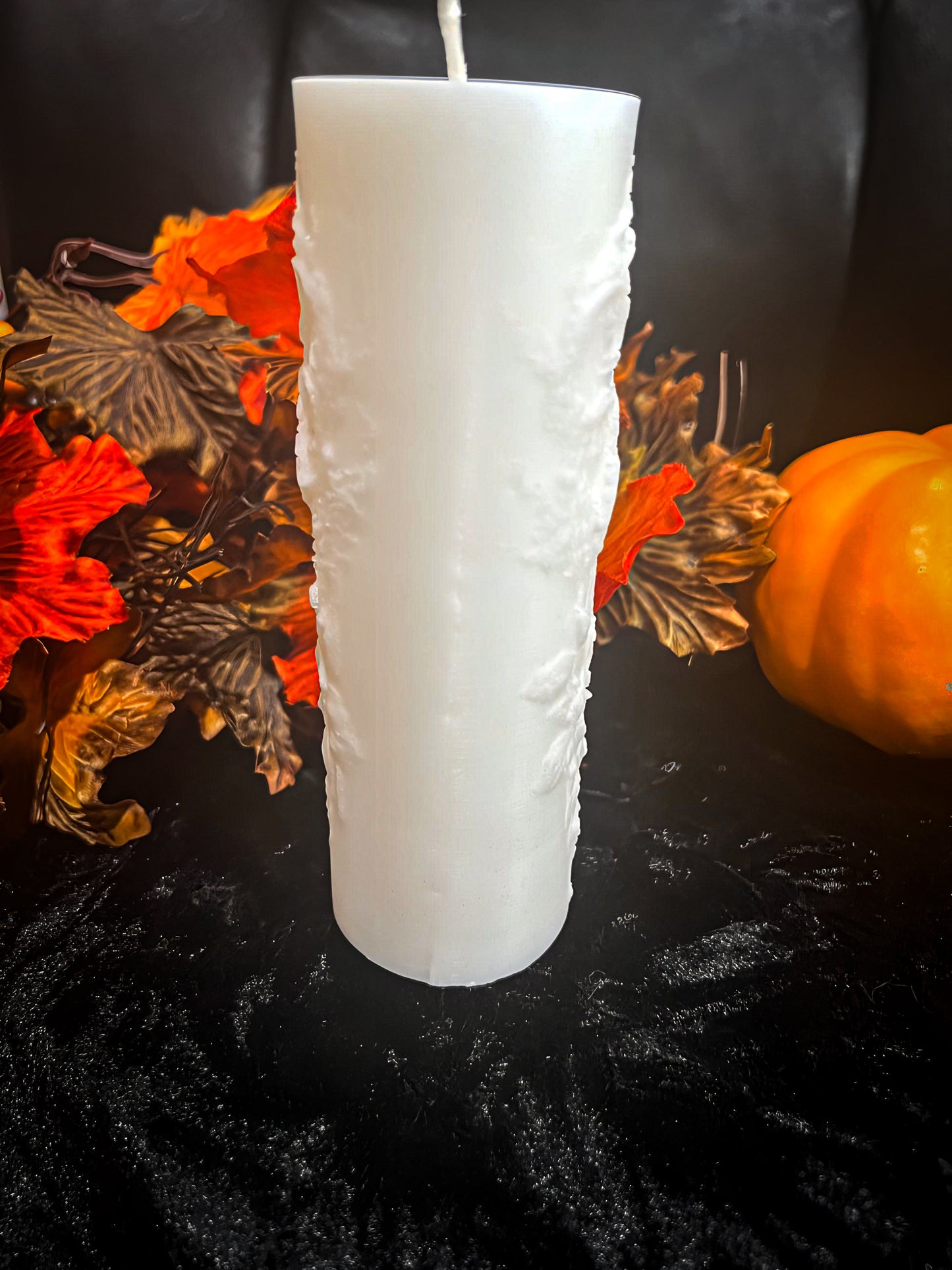 Skull and Raven Decorative Pillar Candle | Dark Academia Gothic Home Decor | Unique Halloween Accent | Handcrafted Coconut Wax Candle