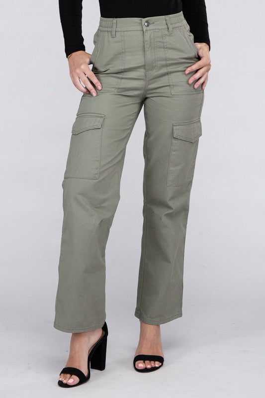 She's the Boss Everyday Wear Elastic-Waist Cargo Pants