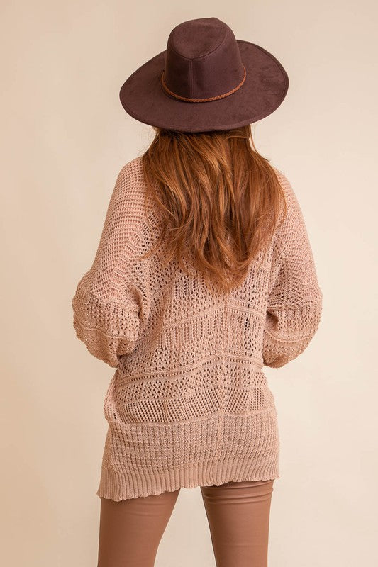 Boho Knit Netted Cardigan