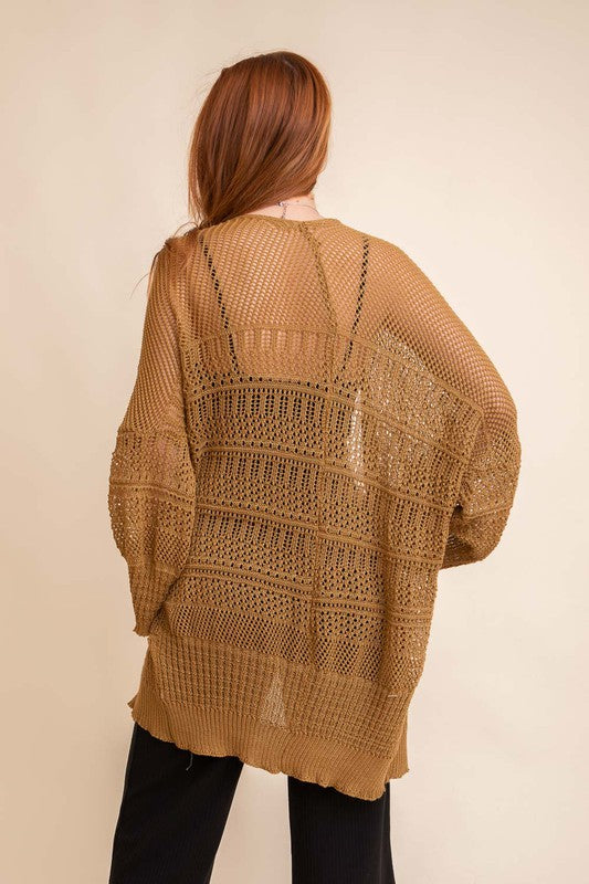 Boho Knit Netted Cardigan