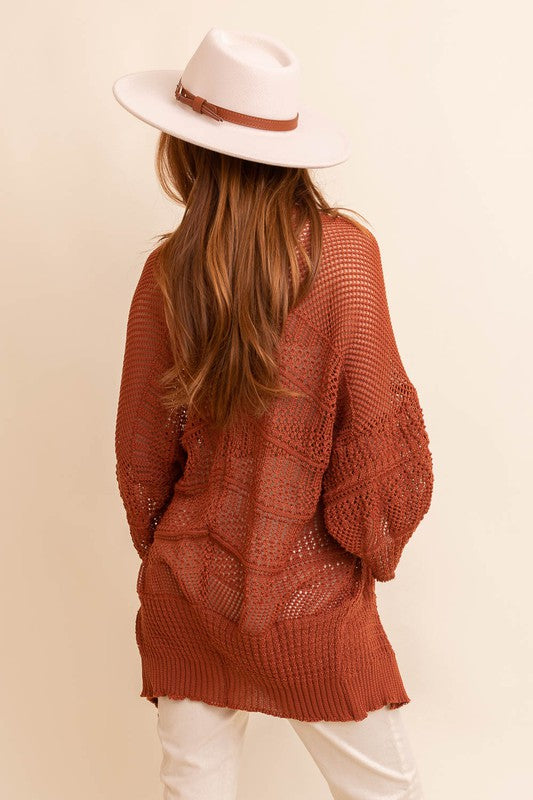 Boho Knit Netted Cardigan