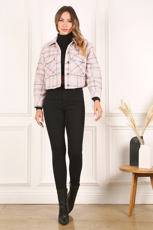 Preppy Passion Plaid crop jacket