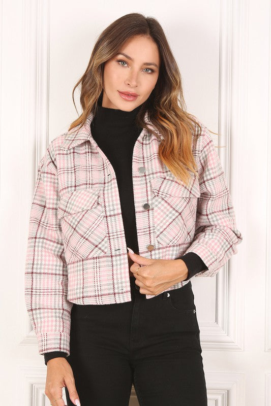 Preppy Passion Plaid crop jacket